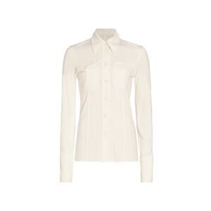 Helmut Lang Point Collar White Long Sleeve Pocket Shirt Size M